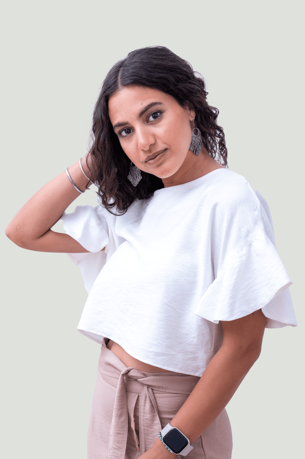 Cloud Nine White Crop Blouse