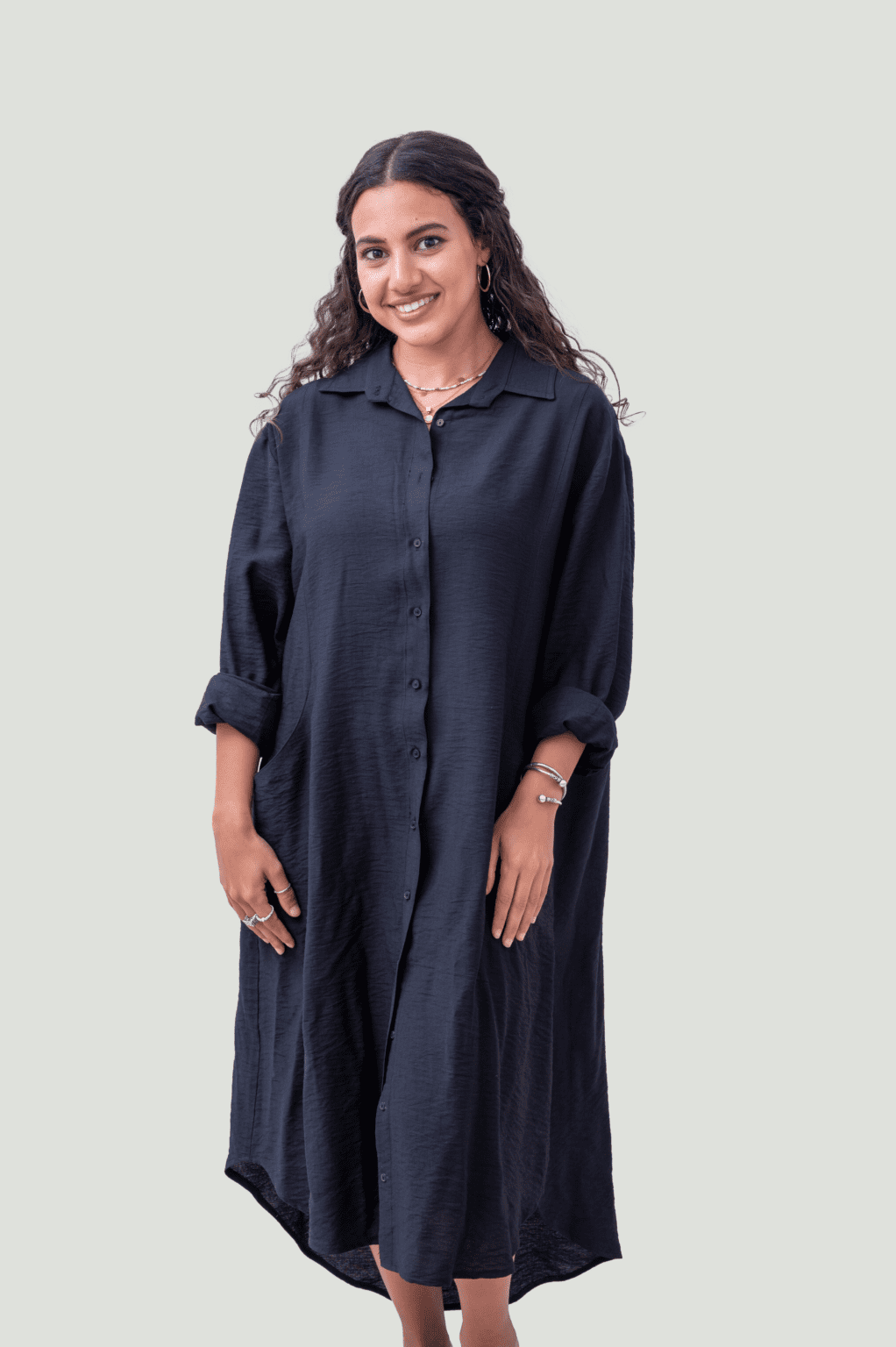 Coastal Haven Black Oversized Shirt