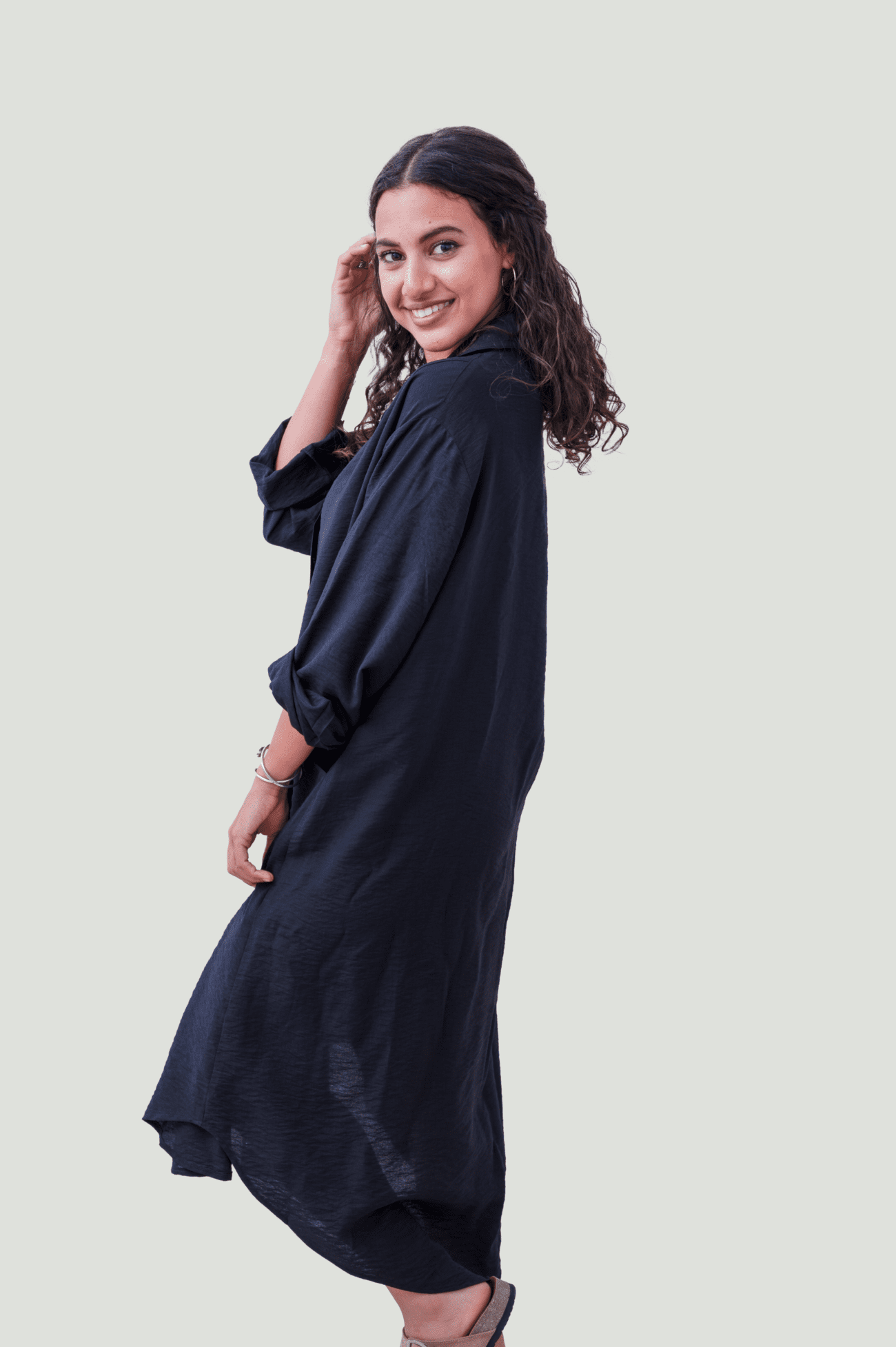 Black Oversized Shirt - Midnight Tide Black - Image 2