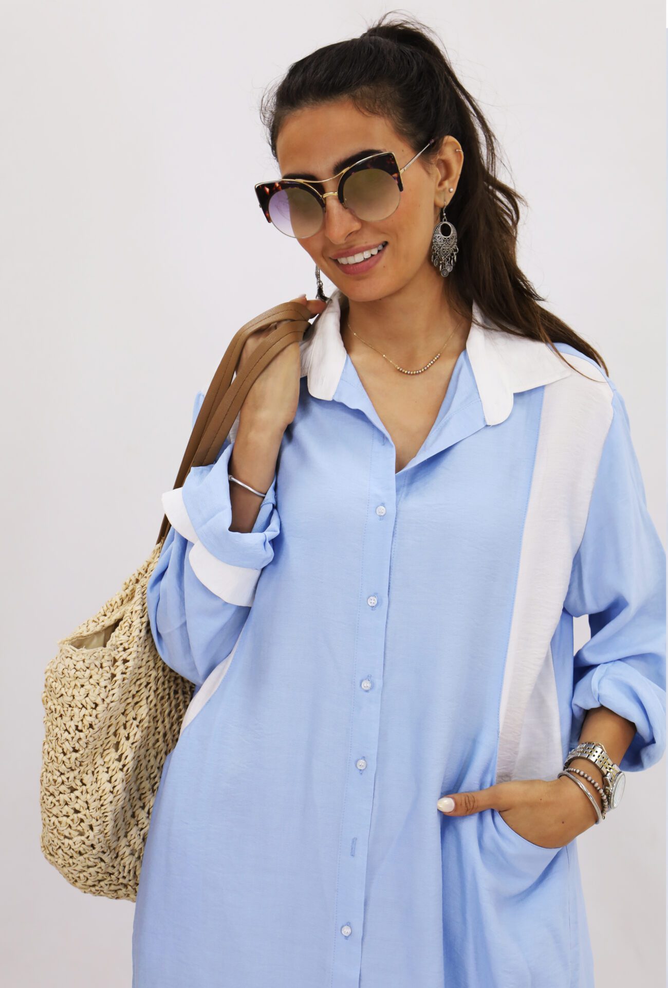 Oversized Shirt Dress - Image 2