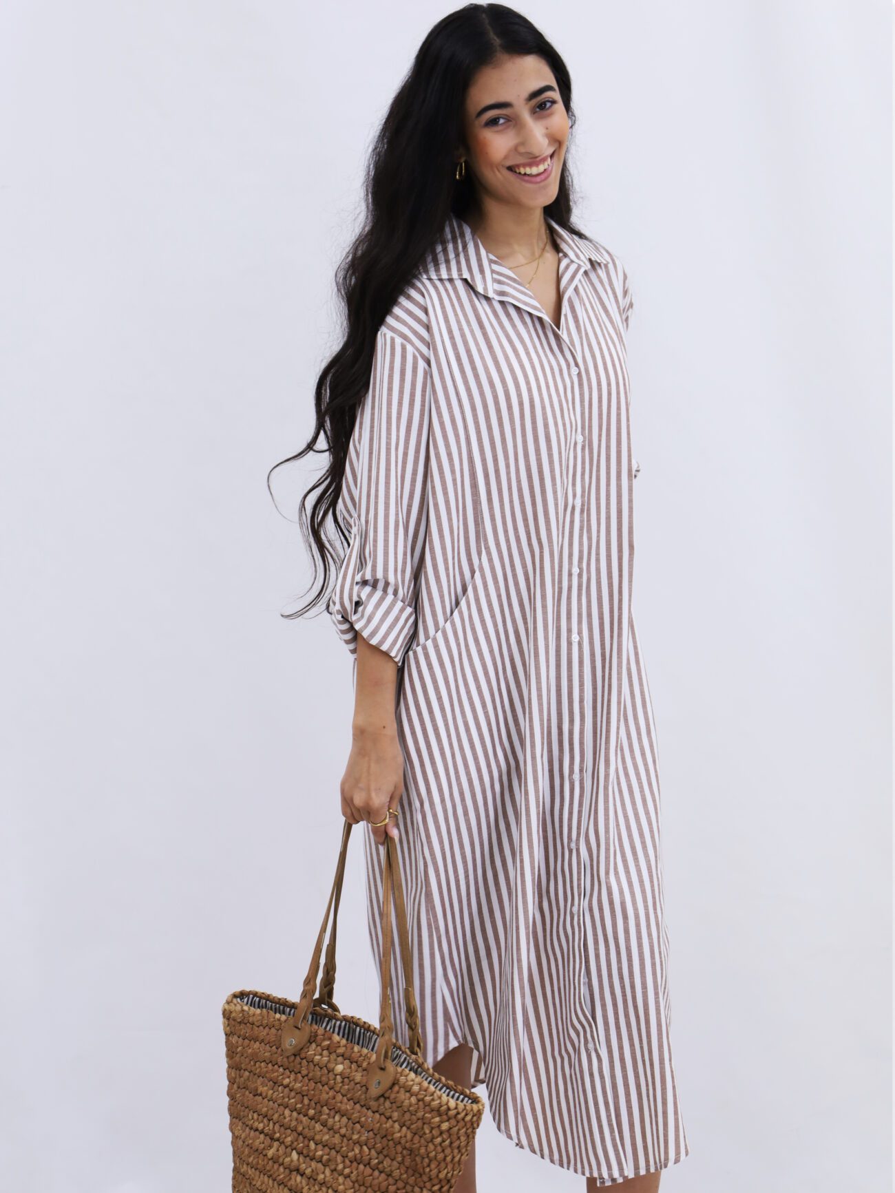 Coastal Stripe Oversized Shirt Dress - Image 4