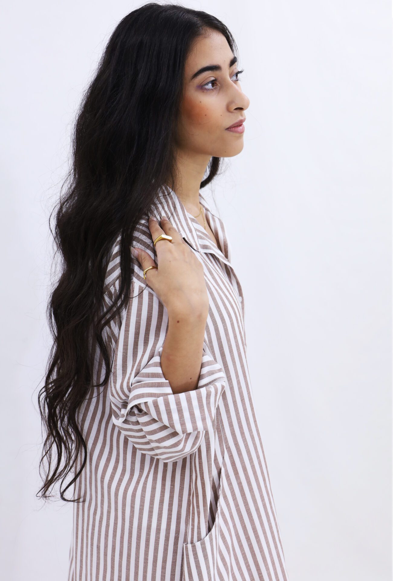 Coastal Stripe Oversized Shirt Dress - Image 2