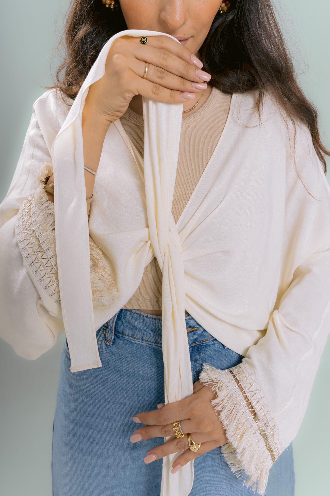 Cotton Wrap Blouse - Image 5