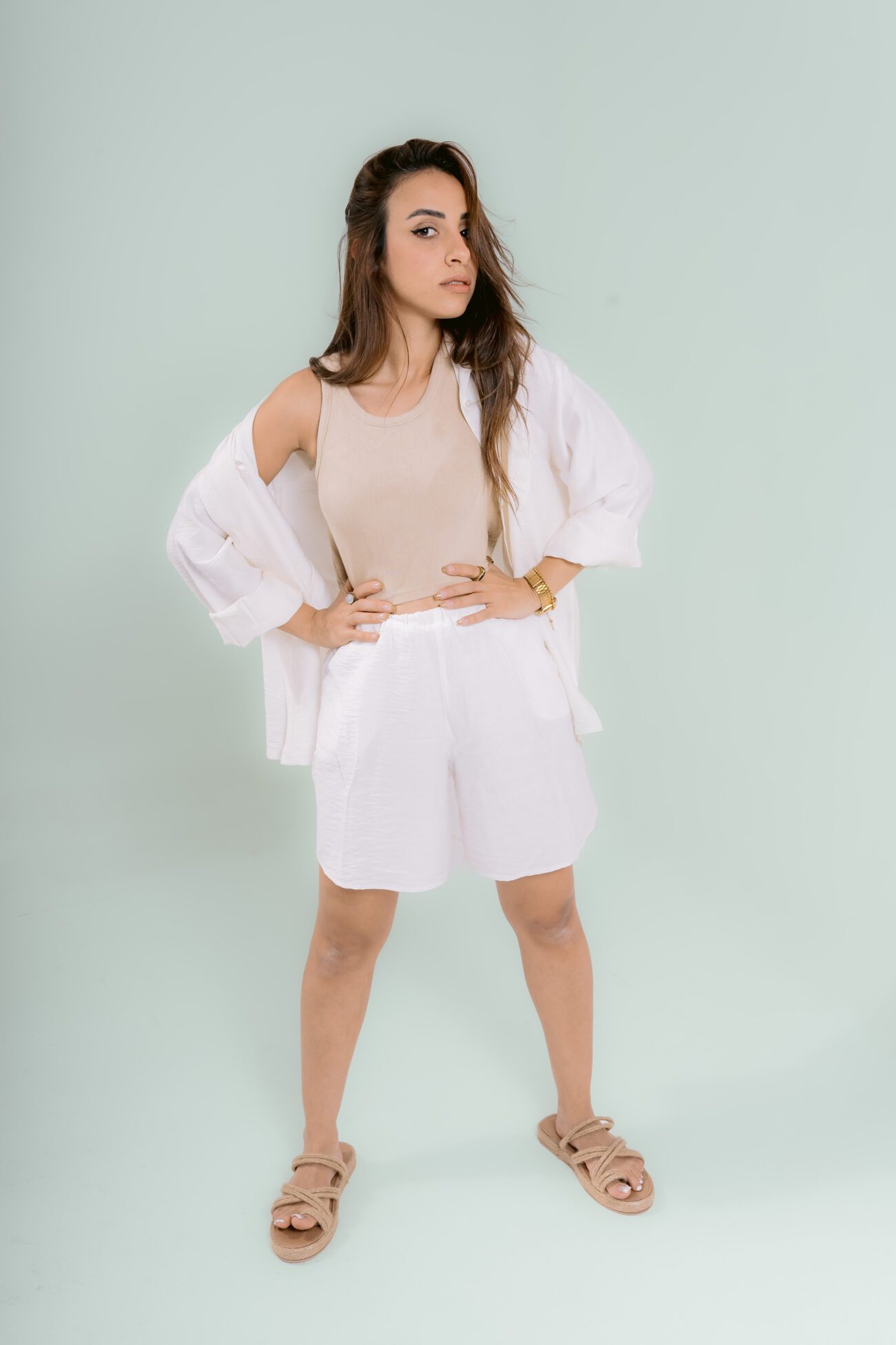 White Heaven Linen Short Set - Image 3