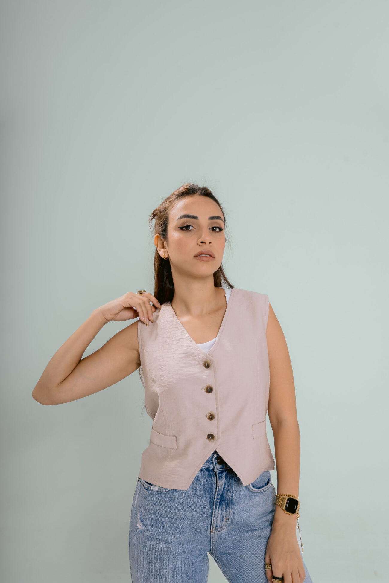 Desert Sand Cropped Vest