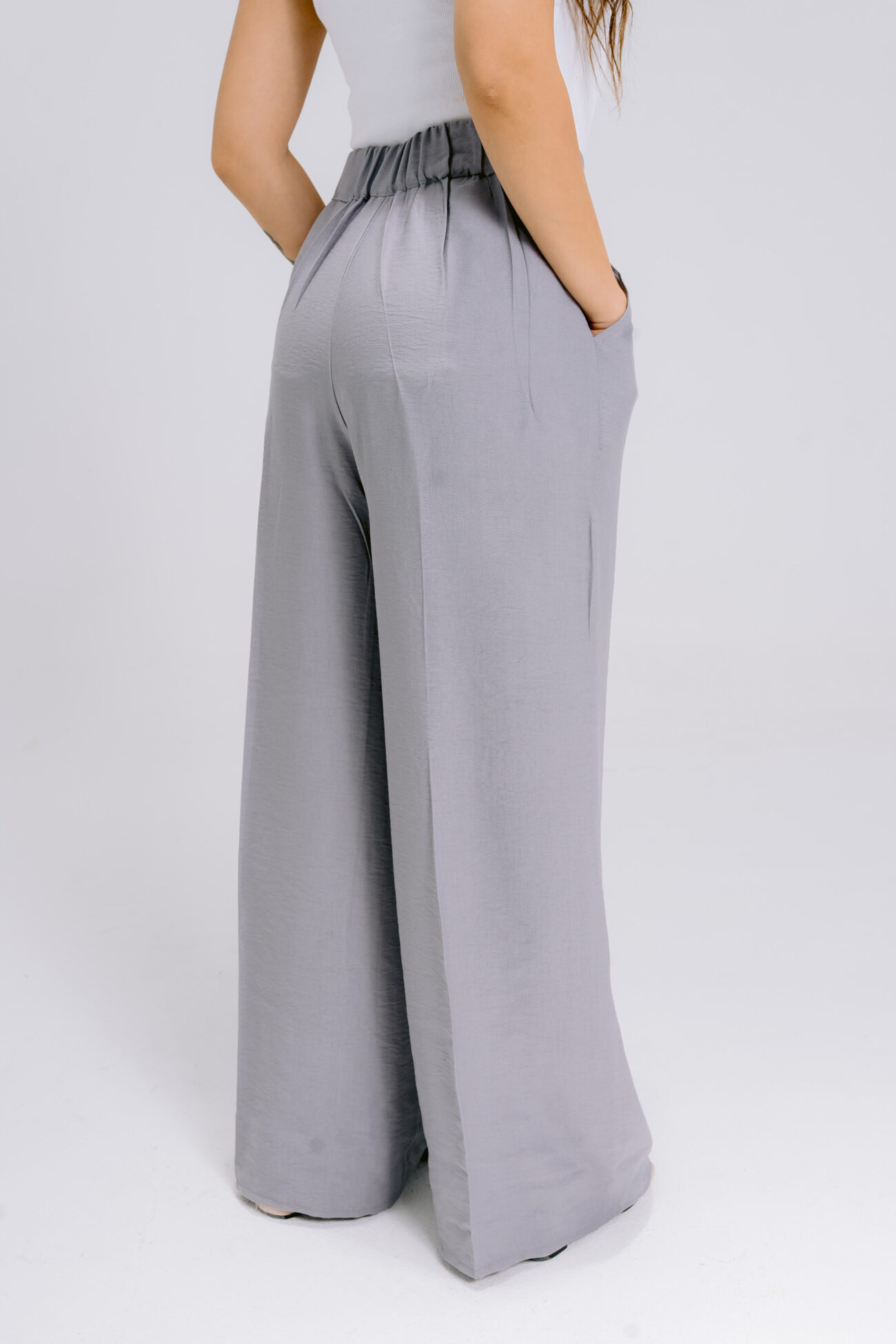 Slate Gray Linen Trousers - Image 3