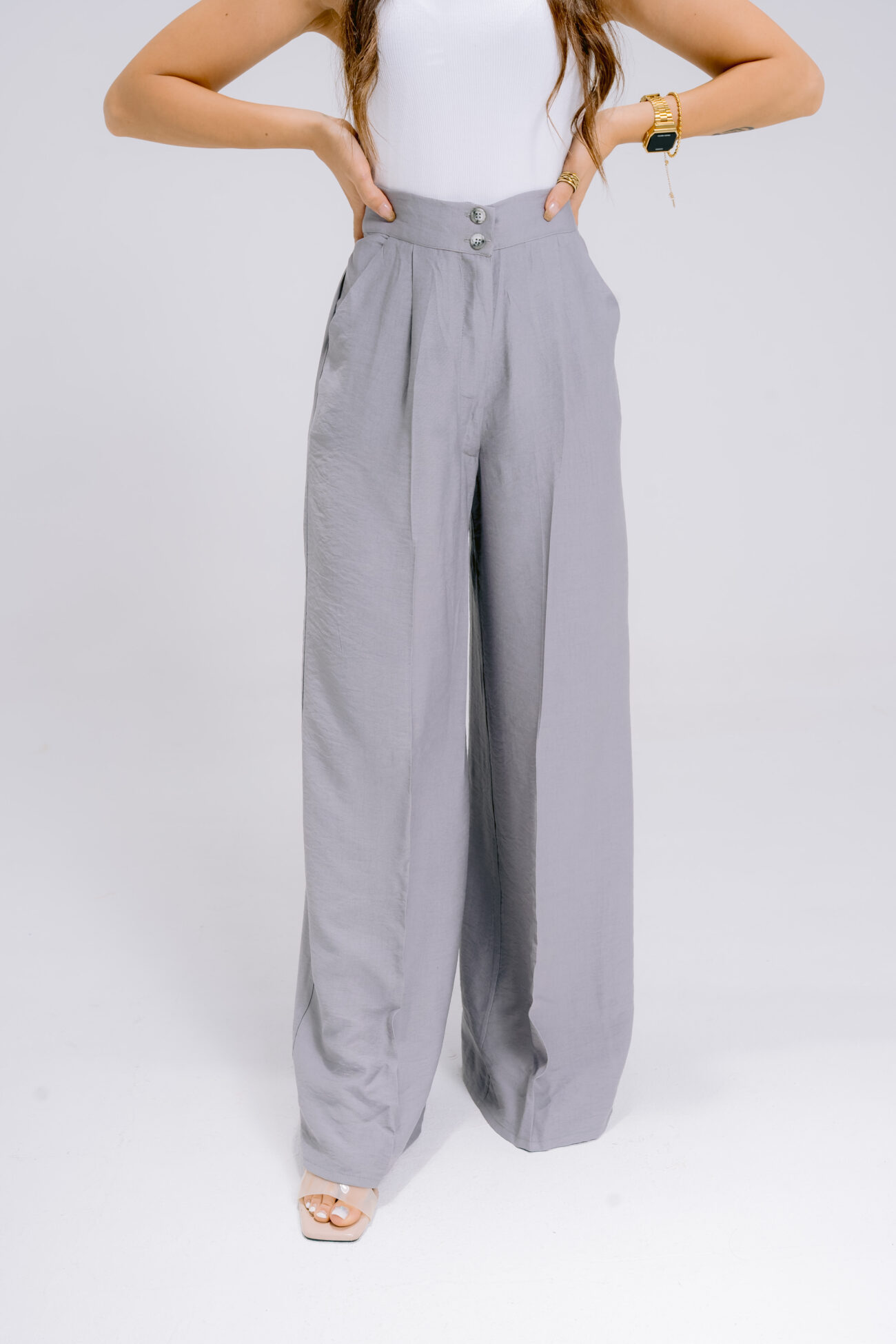 Slate Gray Linen Trousers