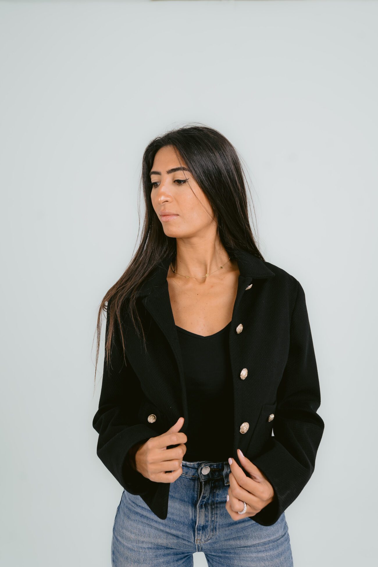 Old Money Felt Jacket - Black - Image 5