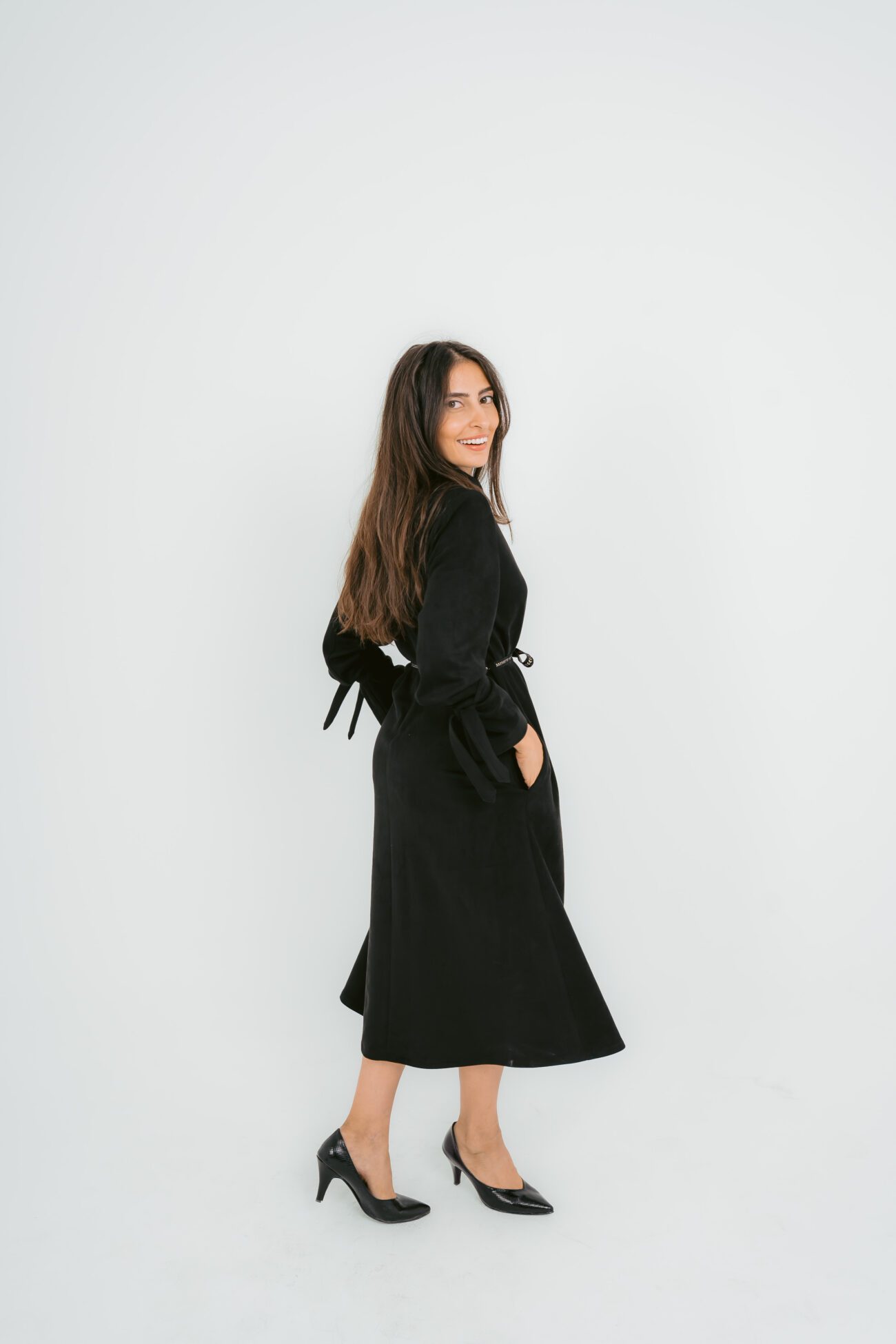 Midnight Elegance Belted Maxi Dress - Image 2