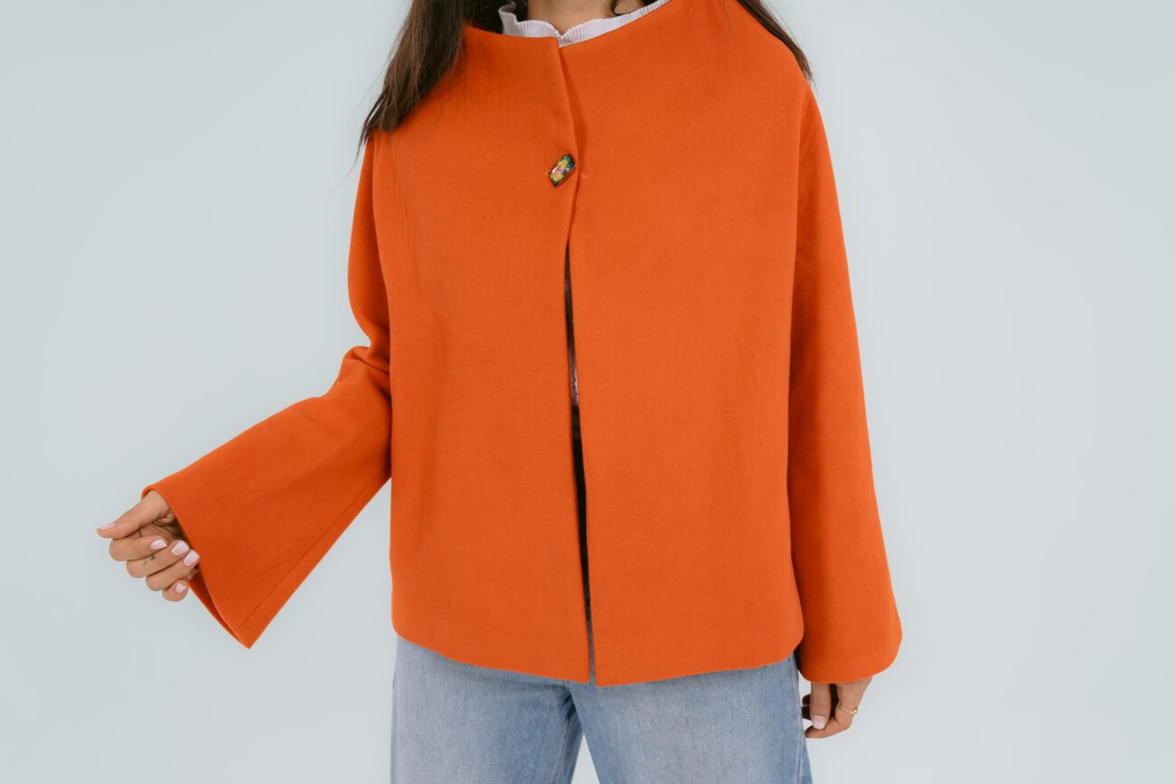 Radiant Cropped Coat - Orange - Image 2