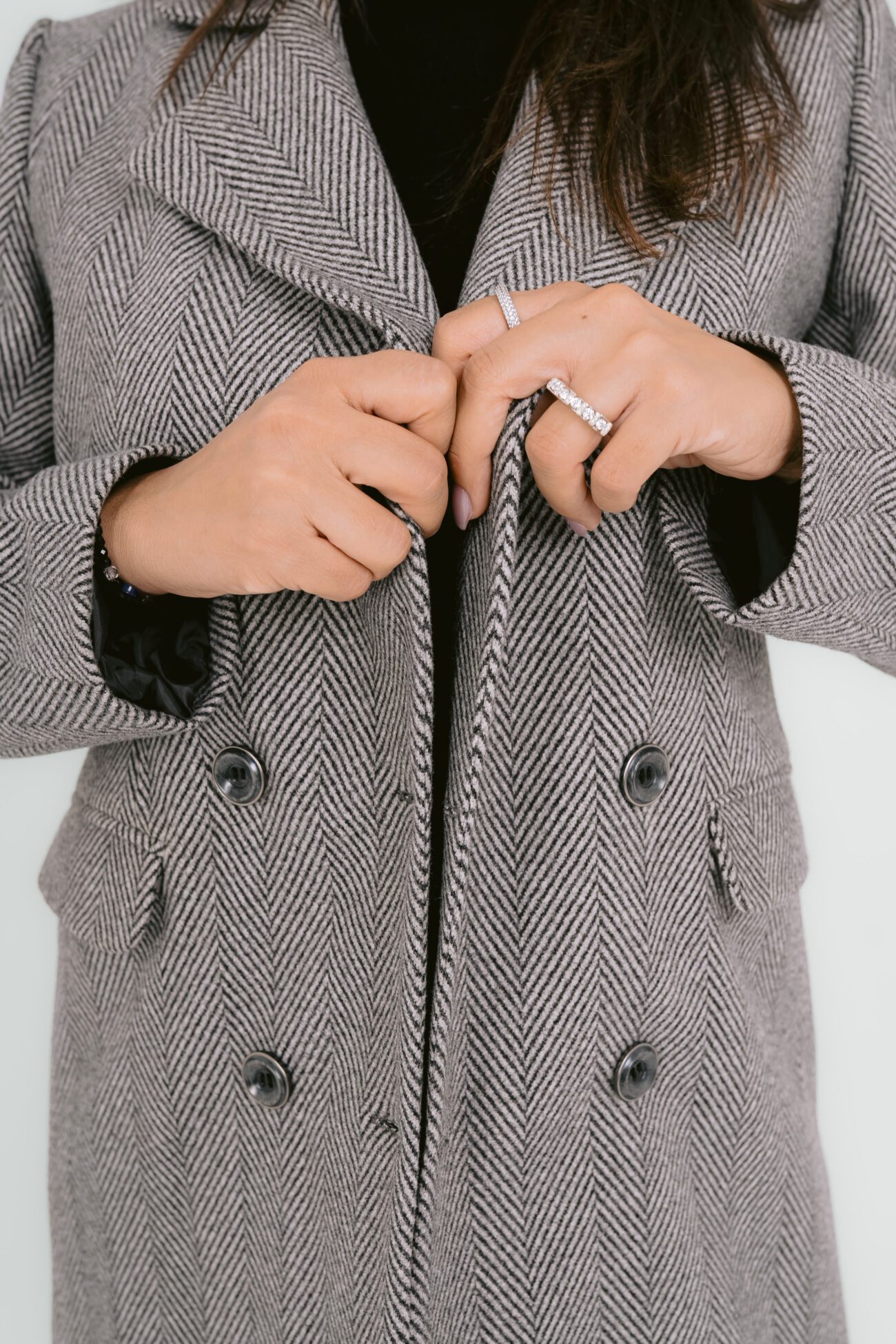 Grey Textured Blazer Coat - Image 2