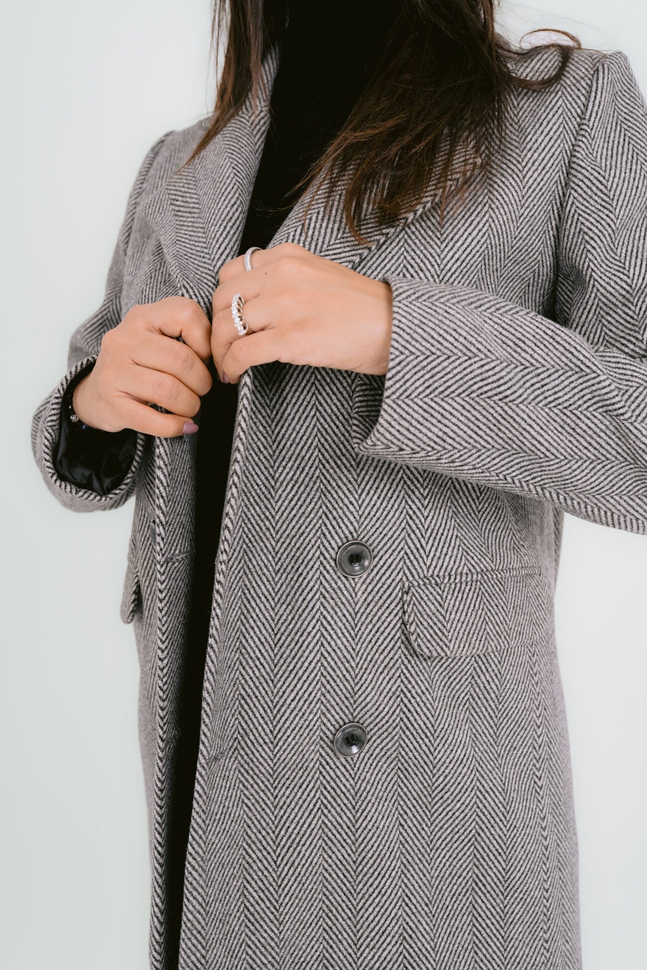 Grey Textured Blazer Coat - Image 4