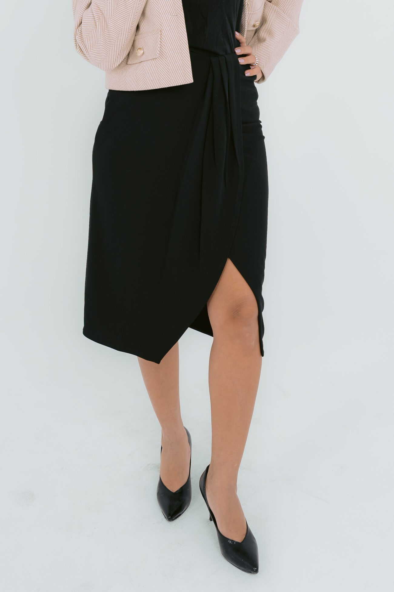 Black Tulip Wrap Skirt - Image 2