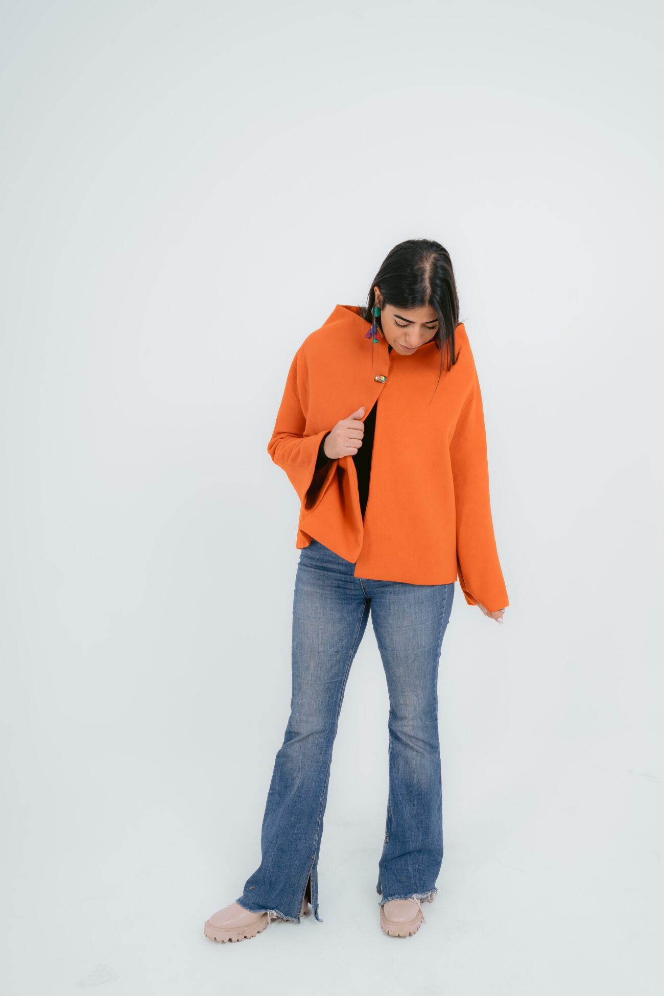 Radiant Cropped Coat - Orange