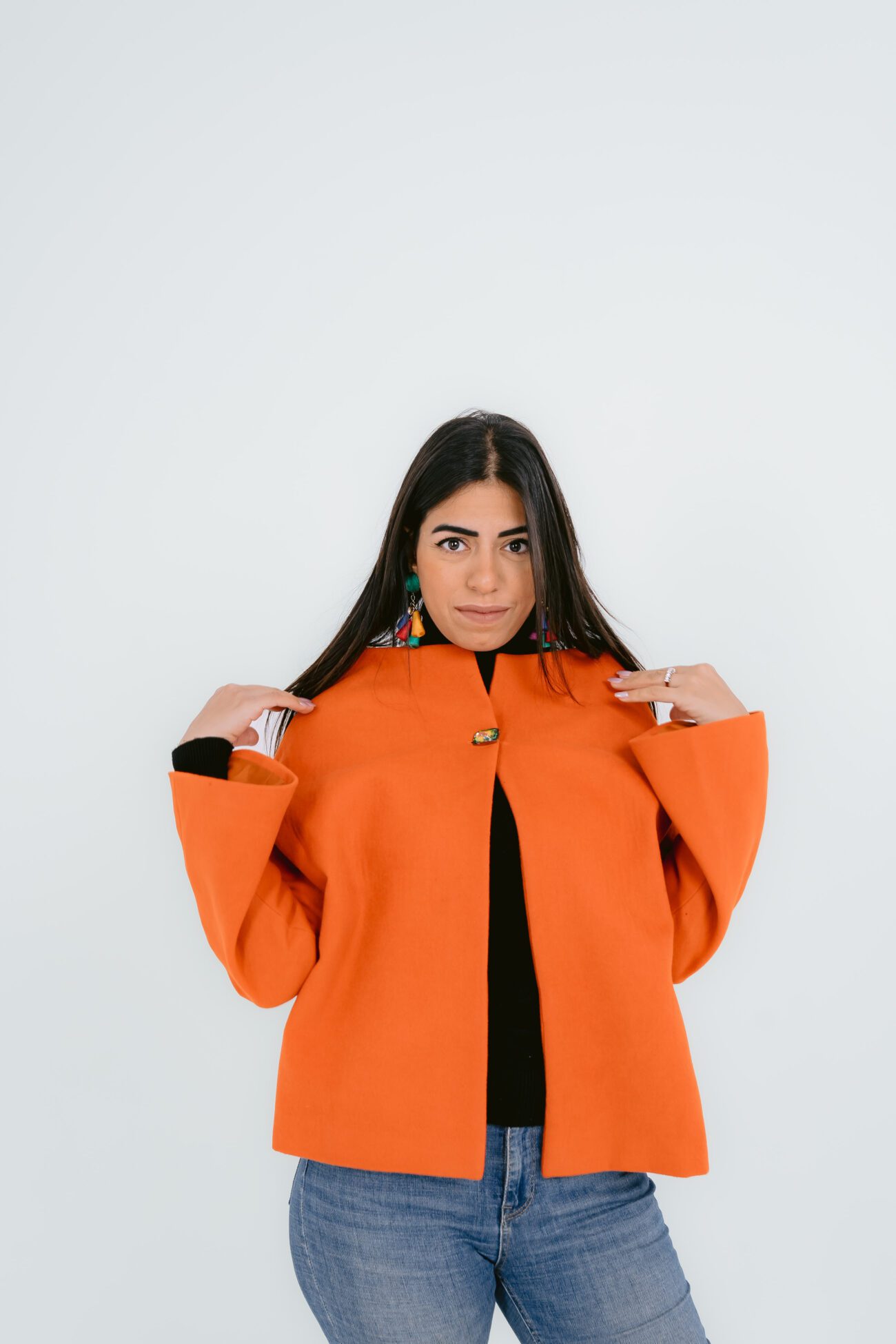 Radiant Cropped Coat - Orange - Image 4