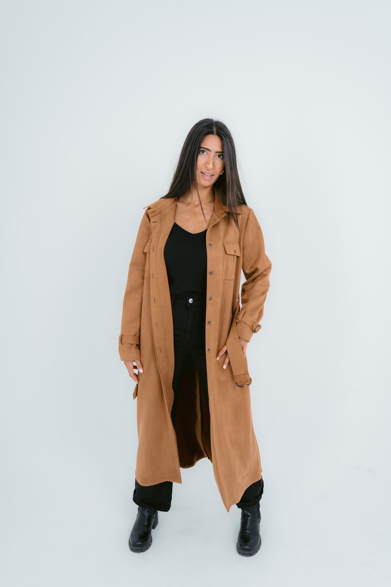 Luxe Oversized Long Coat - Brown