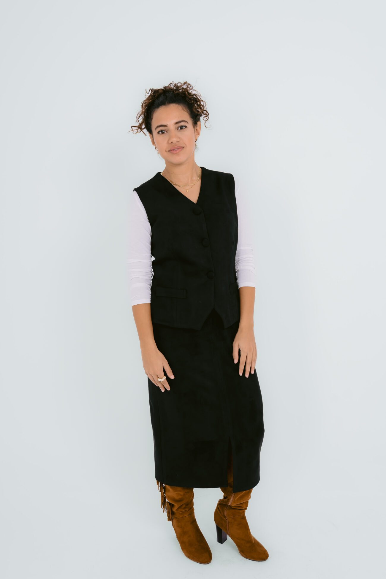 Elegant A-Line Vest Set - Image 2