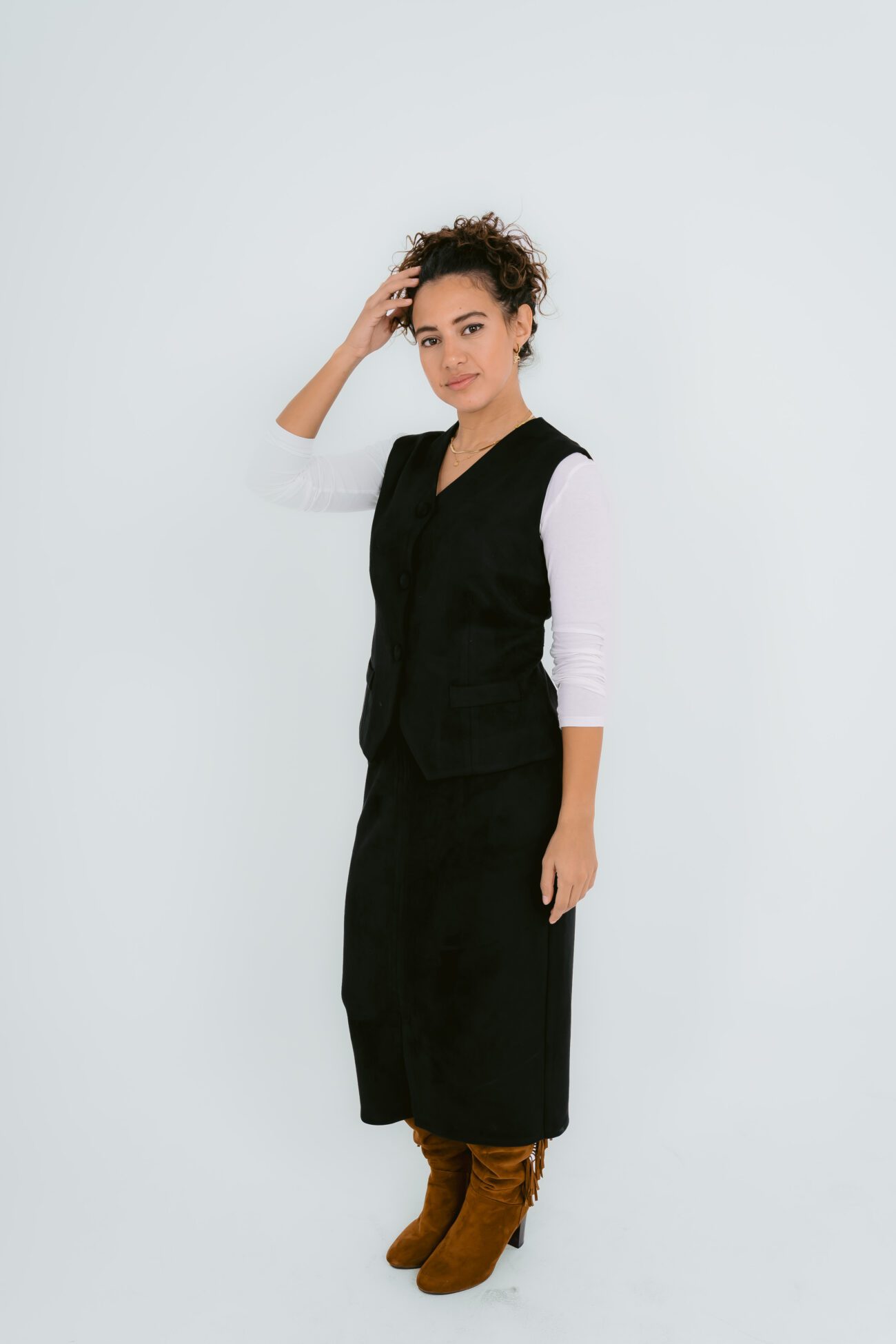 Elegant A-Line Vest Set - Image 3