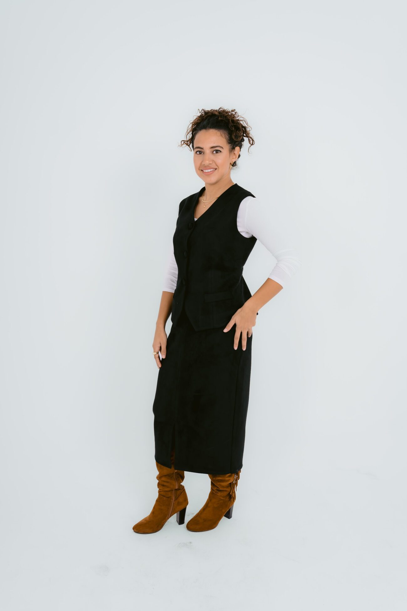 Elegant A-Line Vest Set