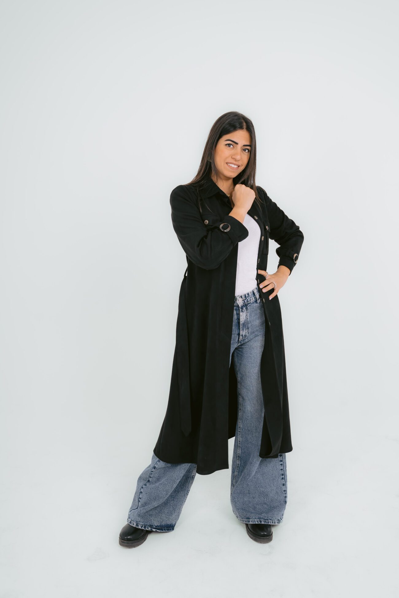 Luxe Oversized Long Coat - Black