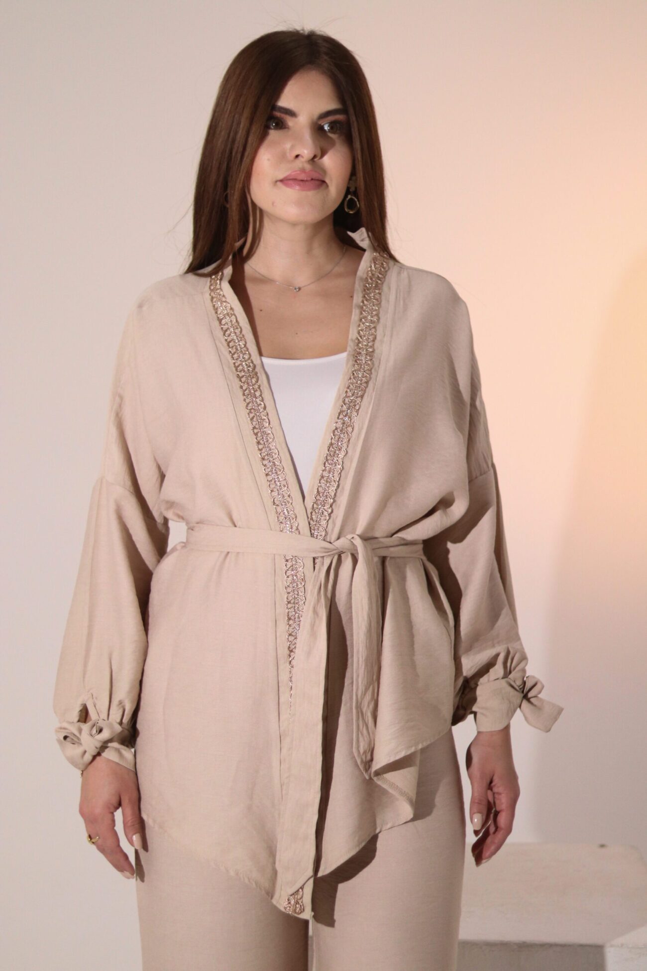 Beige Luxe Linen Ensemble - Image 2